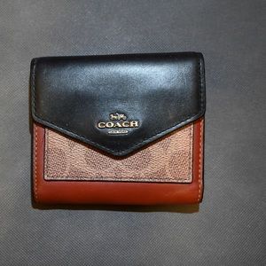 Vintage Leather Colorblock Coach Wallet